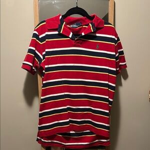 VTG Polo by Ralph Lauren Men's Red Striped Rugby Shirt